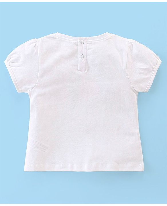 Babyhug 100% Cotton Knit Half Sleeves T-Shirt & Dungaree Set Polka Dot Print - Multicolor