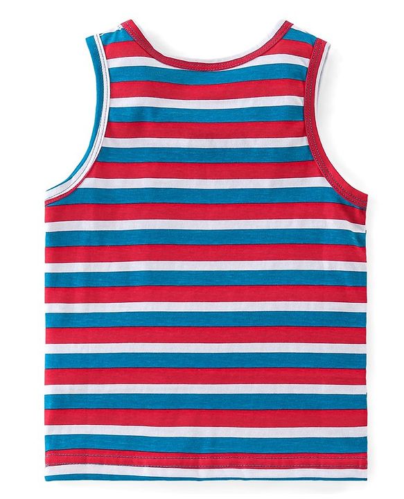Babyhug 100% Cotton Sando Number Print Pack Of 3 - Red & Blue