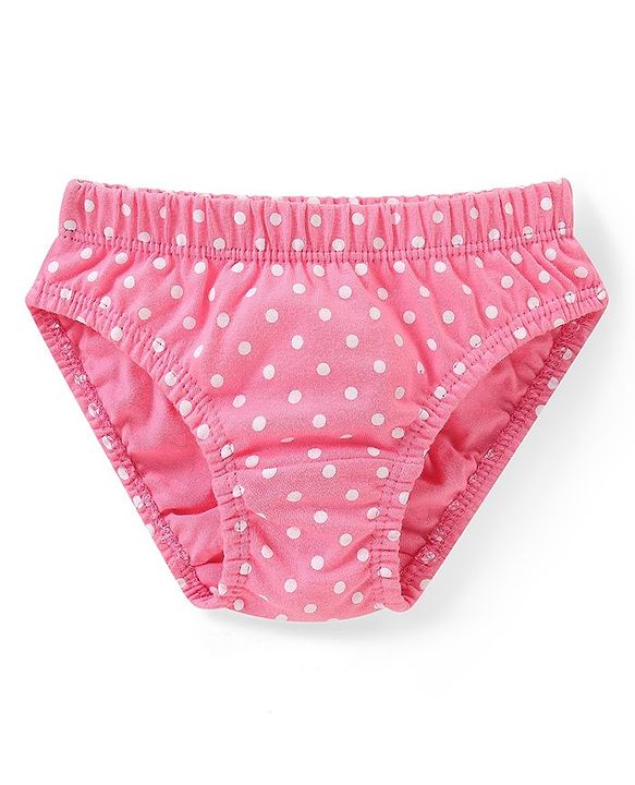 Babyhug 100% Cotton Knit Panties with Deer & Polka Dot Print Pack of 3 - Pink & Green