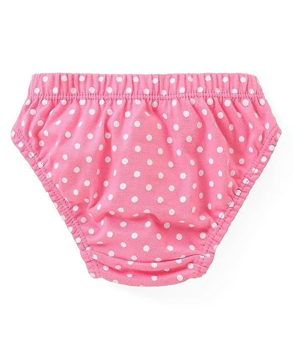Babyhug 100% Cotton Knit Panties with Deer & Polka Dot Print Pack of 3 - Pink & Green