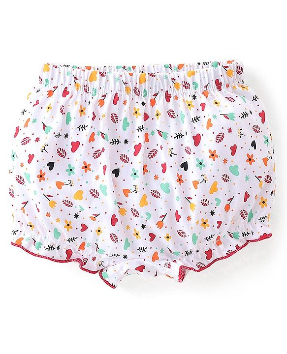 Babyhug 100% Cotton Bloomer Heart Print Pack of 3 - Multicolour