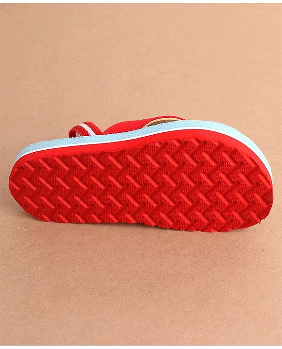Cute Walk by Babyhug  Flip Flops with Back Strap Closure Beach Theme Print - Red & Blue