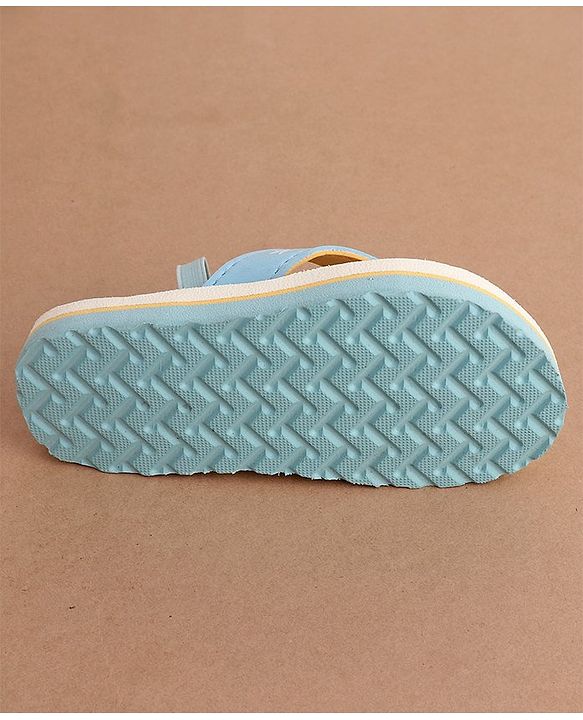 Cute Walk by Babyhug Back Strap Slip On Flip Flops with Abstract Design- Light Blue
