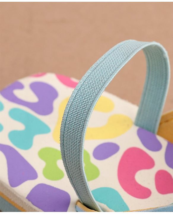 Cute Walk by Babyhug Back Strap Slip On Flip Flops with Abstract Design- Light Blue