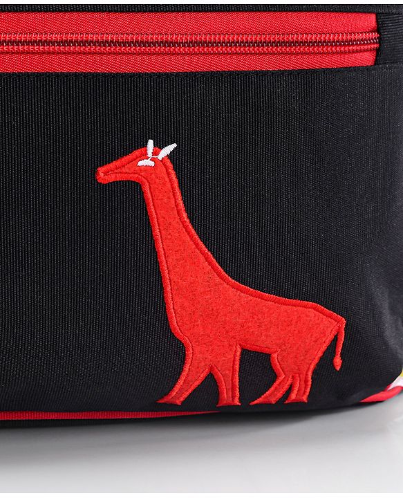 Babyhug Mother Bag with Accessories Combo With Animal Print Set of 5 - Black & Red