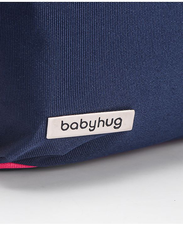 Babyhug Mother Bag with Accessories Combo With Elephant Print Set of 5 - Navy & Pink