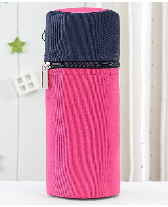 Babyhug Insulated Feeding Bottle Cover With Zip- Pink & Navy Blue