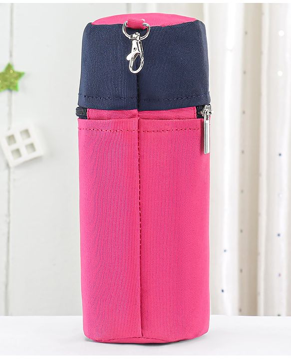 Babyhug Insulated Feeding Bottle Cover With Zip- Pink & Navy Blue