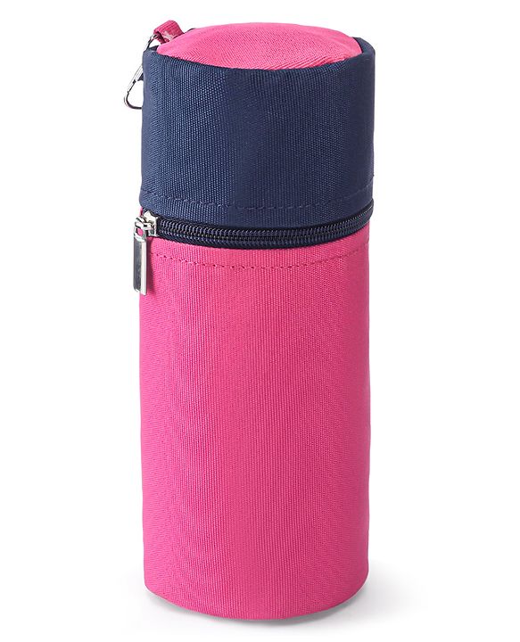 Babyhug Insulated Feeding Bottle Cover With Zip- Pink & Navy Blue