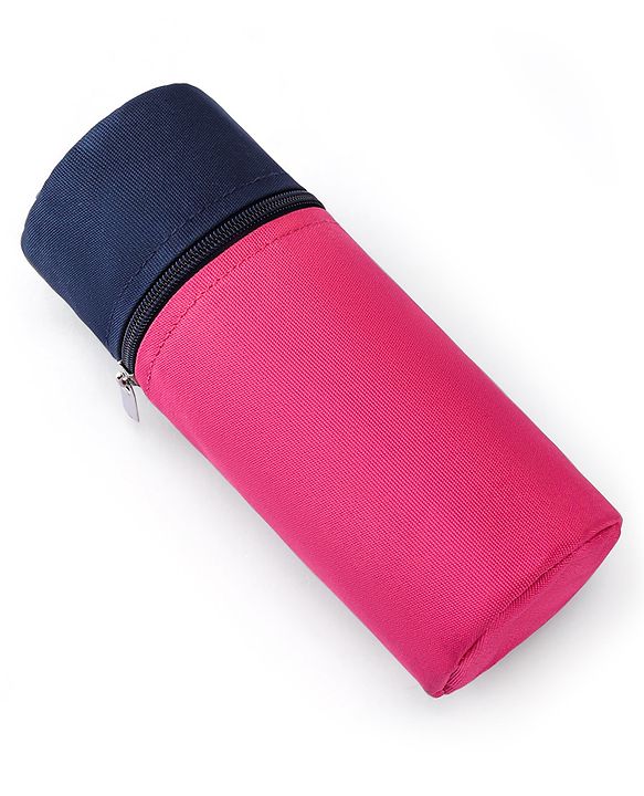 Babyhug Insulated Feeding Bottle Cover With Zip- Pink & Navy Blue