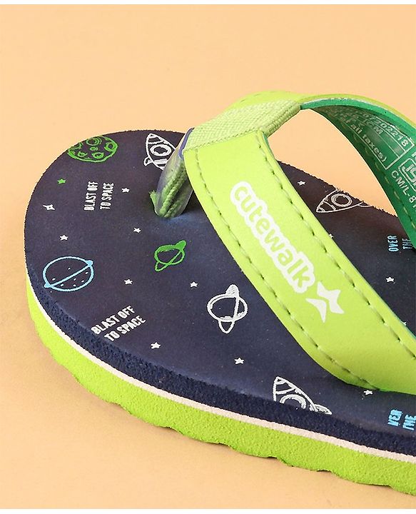 Cute Walk by Babyhug Slip On  Flip Flops Printed- Navy Blue