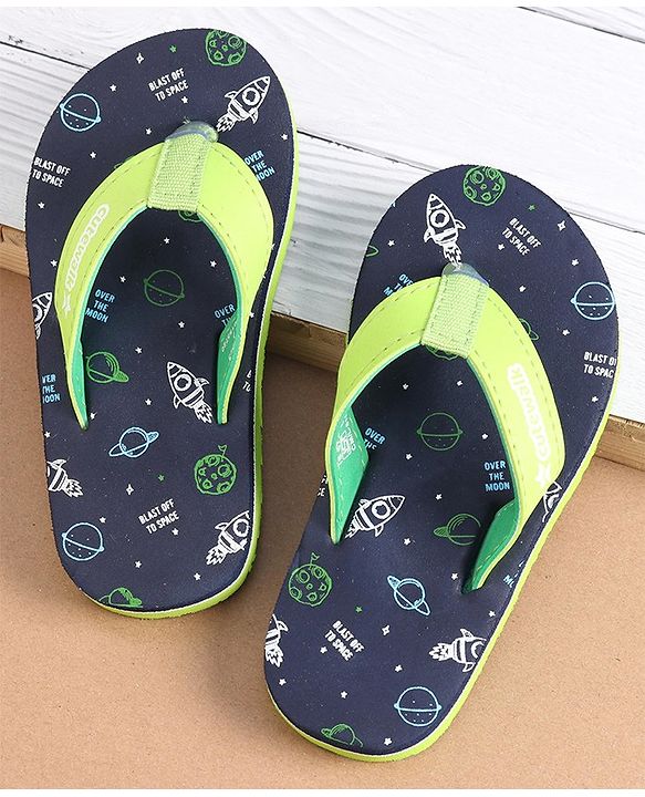 Cute Walk by Babyhug Slip On  Flip Flops Printed- Navy Blue