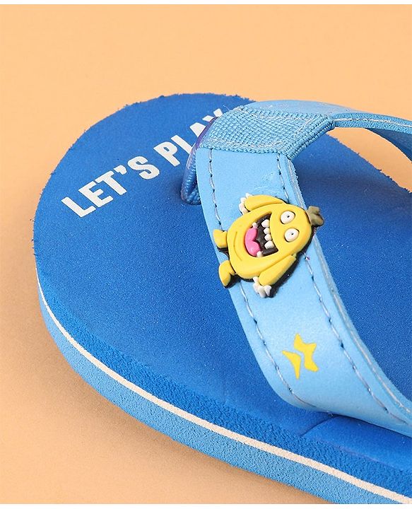 Cute Walk by Babyhug Slip On Flip Flops Monster Print - Blue