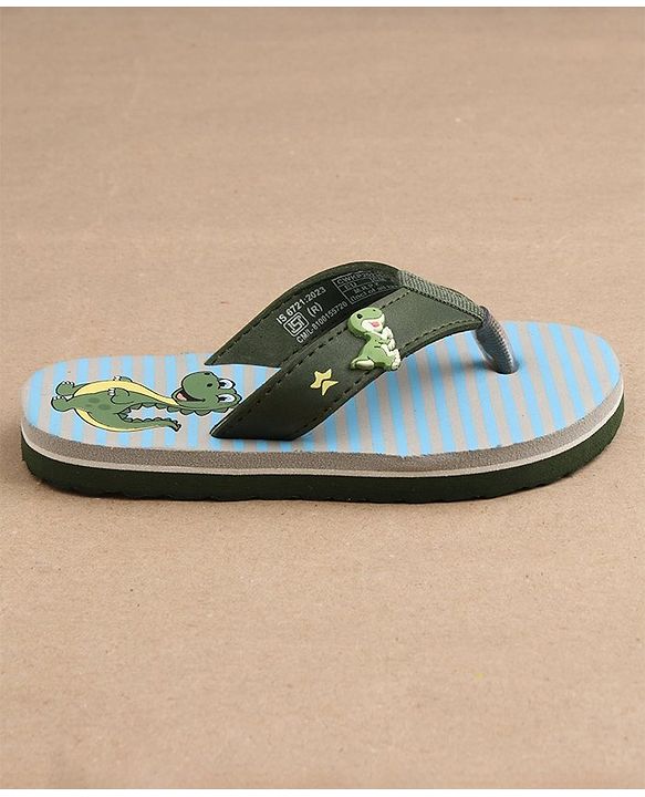 Cute Walk by Babyhug Slip On Flip Flops Dino Print - Green