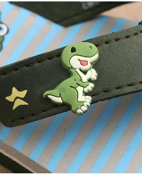 Cute Walk by Babyhug Slip On Flip Flops Dino Print - Green