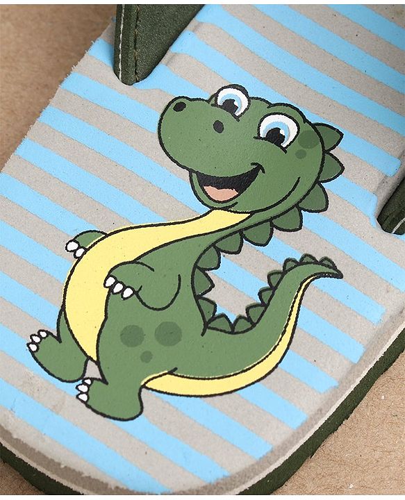 Cute Walk by Babyhug Slip On Flip Flops Dino Print - Green