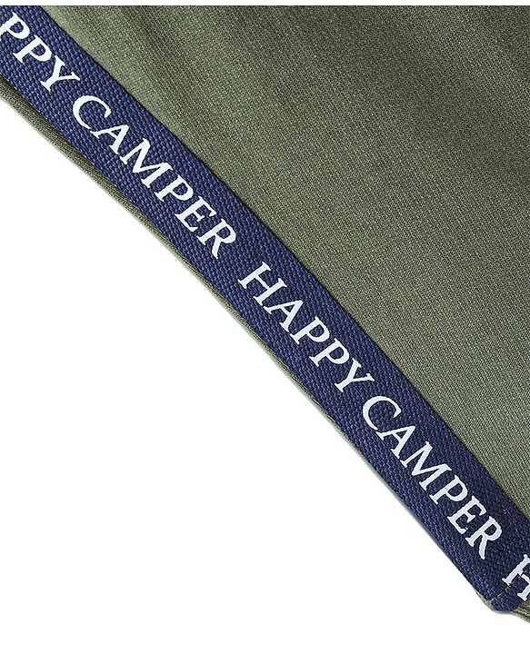 Babyhug Cotton Looper Knit Lounge Pant Text Print - Olive Green