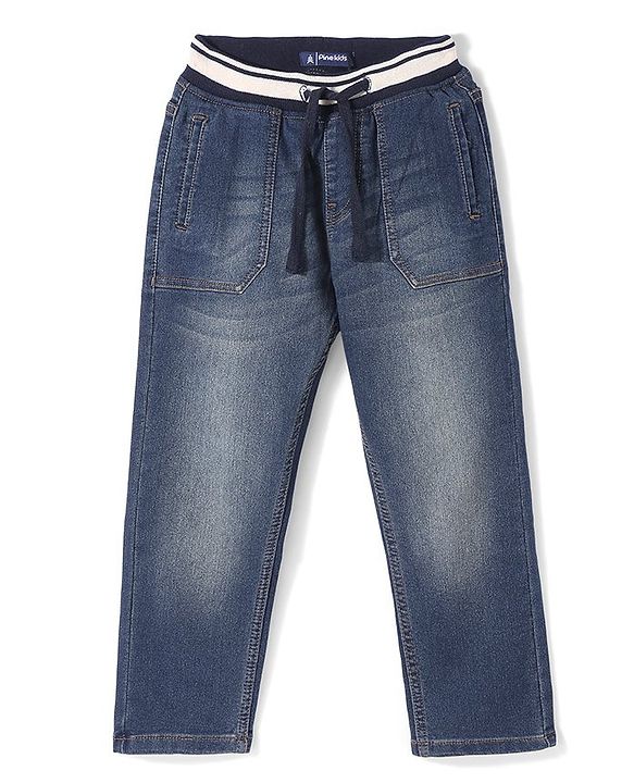 Pine Kids Denim Full Length  Washed Jeans - Blue