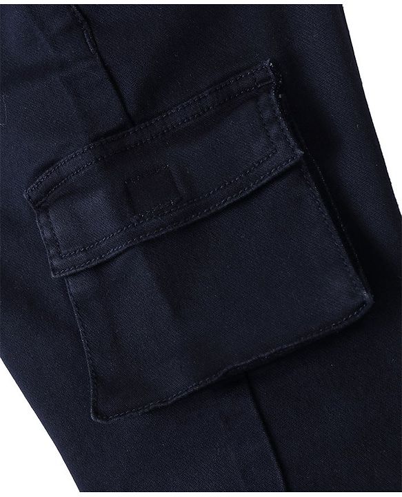Pine Kids Cotton Rich Stretchable full length denim with Cargo Pocket - Navy Blue