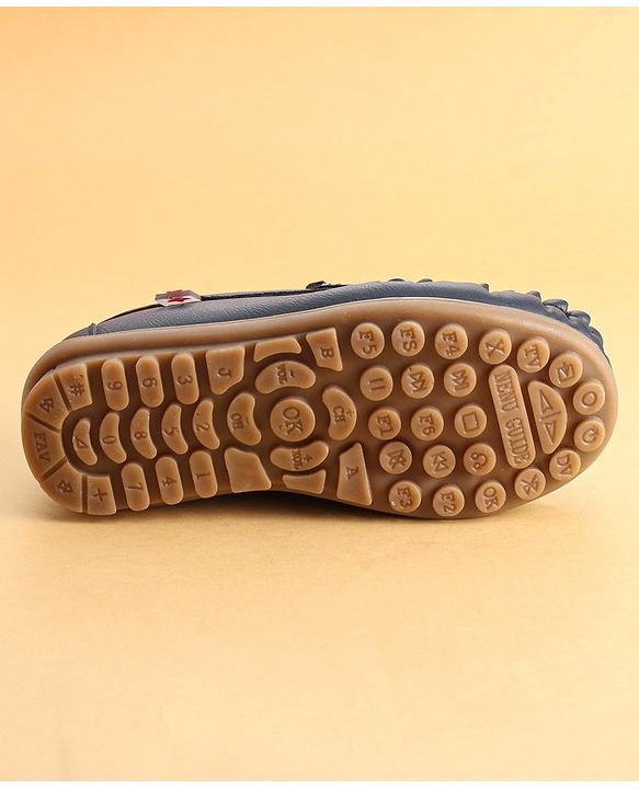 Cute Walk by Babyhug Slip On Loafer Shoes with Crown Applique- Blue