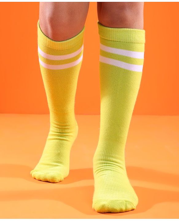 Pine Active Cotton Lycra Knit Knee Length Football Socks - Green