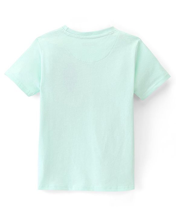 Pine Kids Single Jersey Knit Half Sleeves T-Shirt & Shorts Set Palm Tree Print  Blue & Orange