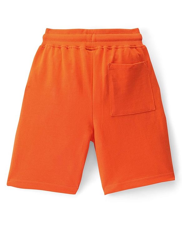 Pine Kids Single Jersey Knit Half Sleeves T-Shirt & Shorts Set Palm Tree Print  Blue & Orange
