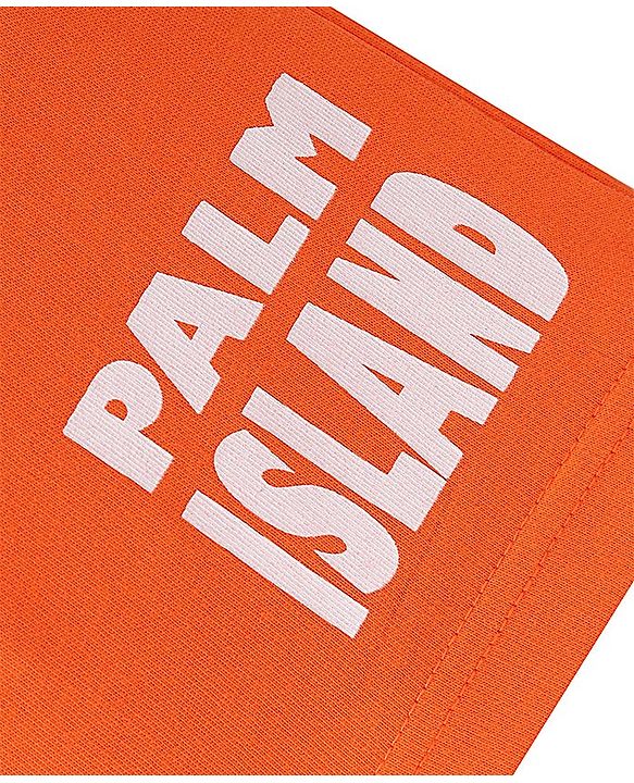 Pine Kids Single Jersey Knit Half Sleeves T-Shirt & Shorts Set Palm Tree Print  Blue & Orange