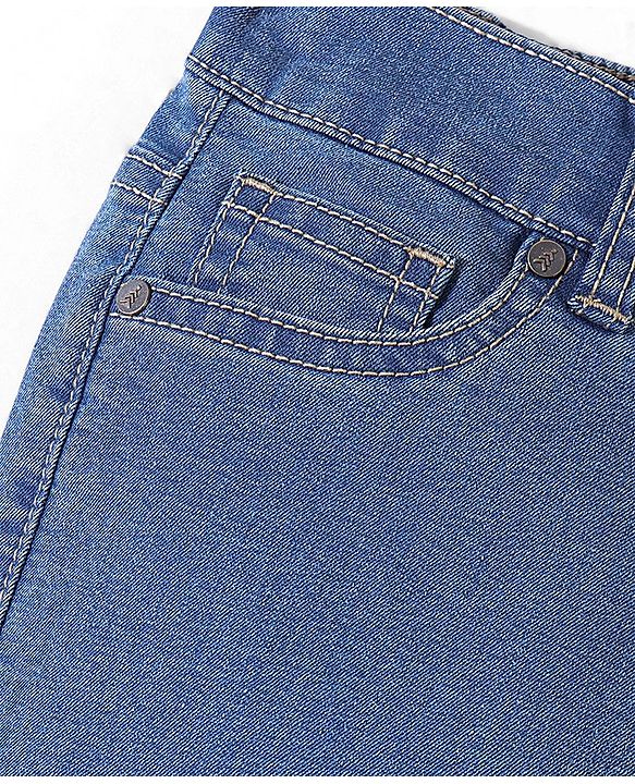 Pine Kids Ankle Length Washed Jeans - Mid Wash