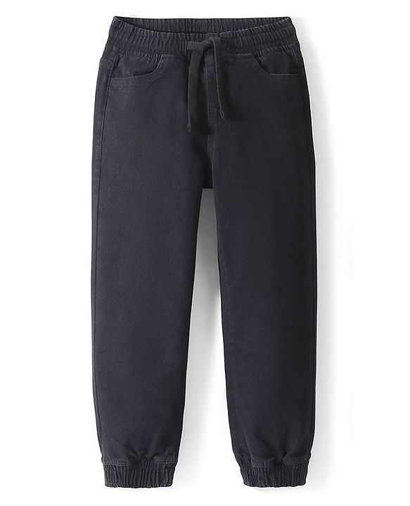 Pine Kids Denim Woven Full Length Washed Jeans- Black