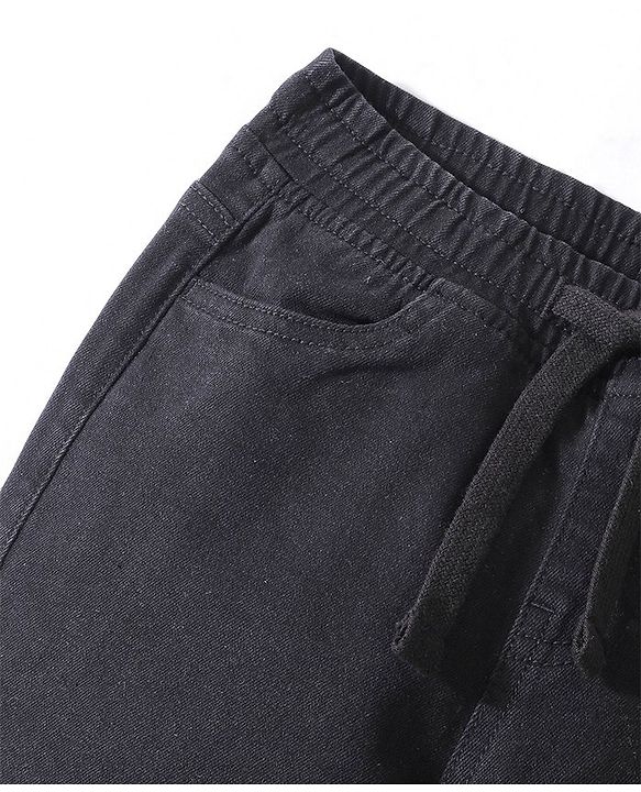Pine Kids Denim Woven Full Length Washed Jeans- Black