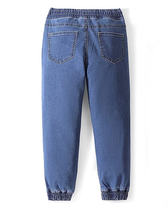 Pine Kids Denim Woven Full Length Washed Jeans- Mid Wash Blue