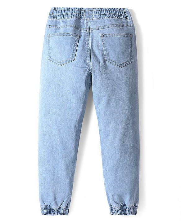 Pine Kids Denim Woven Full Length Washed Jeans-Ice Blue
