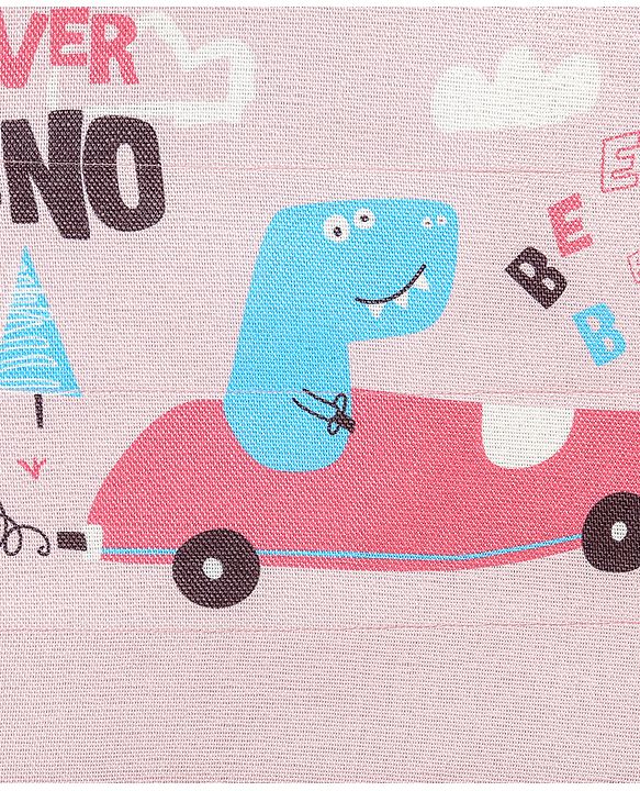 Babyhug Canvas Rectangular Storage Bag with Driver Dino Print- Pink