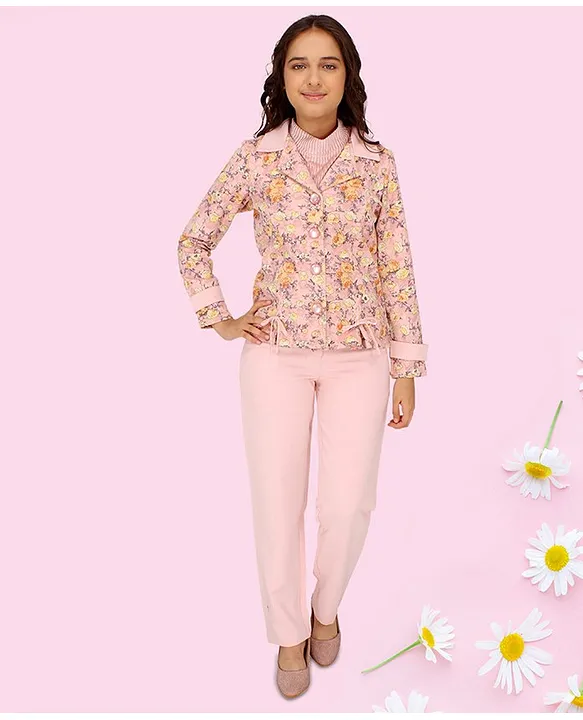 Buy Yellow Cotton Printed Floral Top And Pant Set For Girls by Gulabo  Jaipur Online at Aza Fashions.