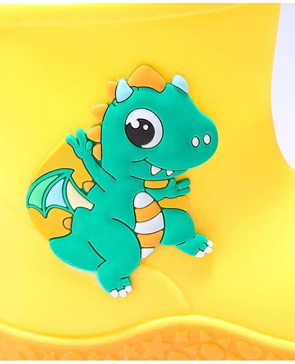 Cute Walk by Babyhug Gumboots with Dino Applique -Yellow