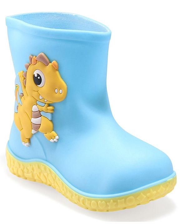 Cute Walk by Babyhug Gumboots with Dino Applique -Blue