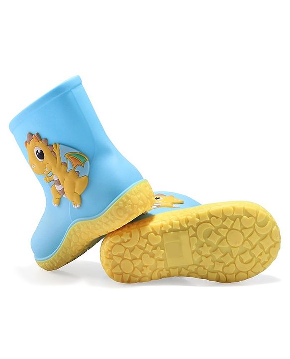 Cute Walk by Babyhug Gumboots with Dino Applique -Blue