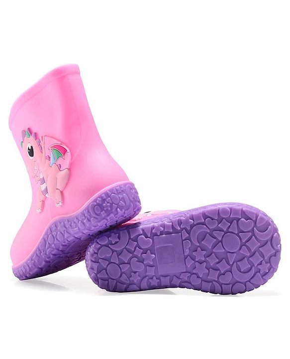 Cute Walk by Babyhug Gumboots with Dino Applique -Yellow