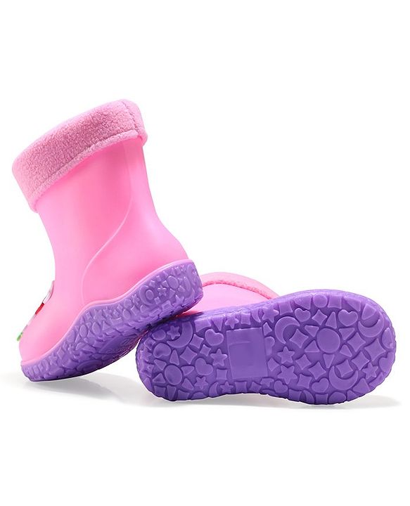 Cute Walk by Babyhug Slip Ons Rain Boots Rabbit Design - Pink