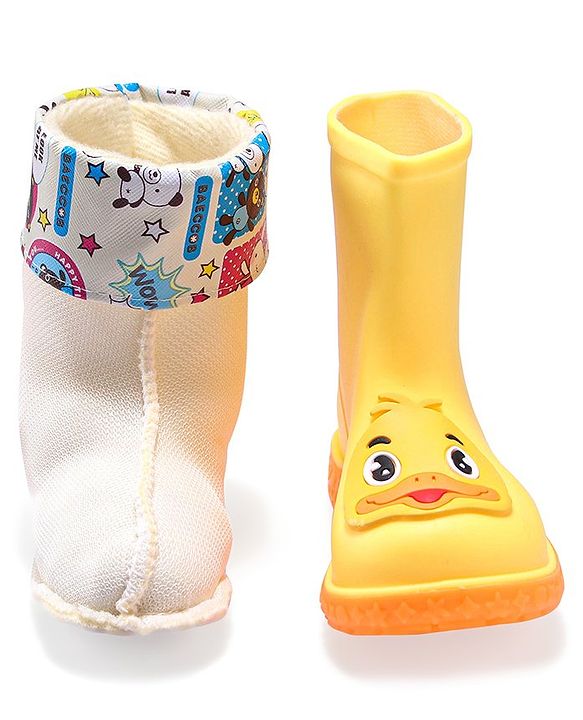 Cute Walk by Babyhug Slip Ons Rain Boots Rabbit Design - Pink