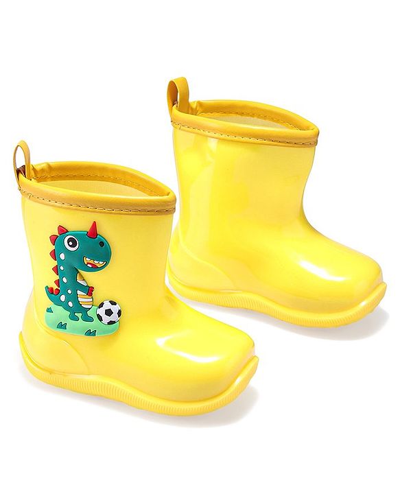Cute Walk by Babyhug Gumboots with Dino Applique- Yellow