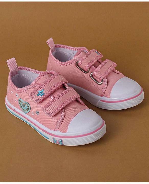 Cute Walk by Babyhug Casual Shoes With Velcro Closure Sequin Detailing - Pink