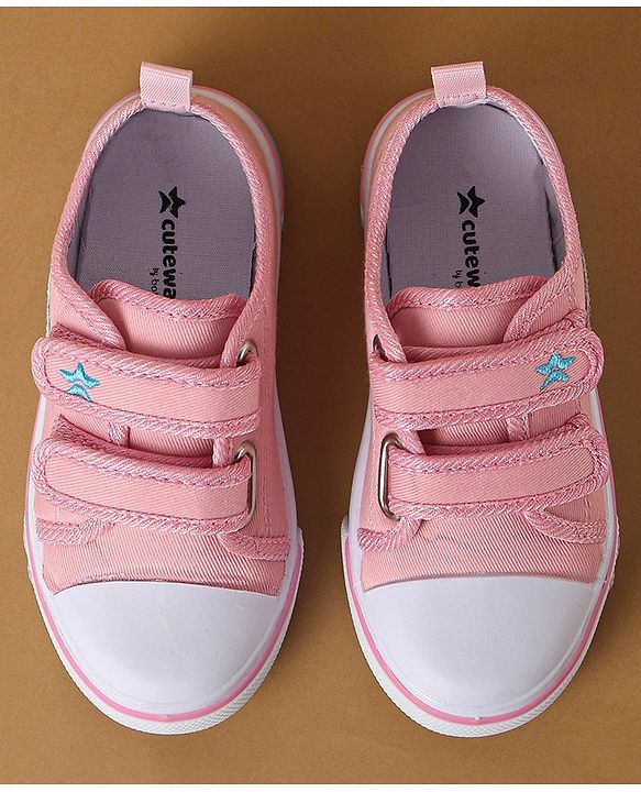 Cute Walk by Babyhug Casual Shoes With Velcro Closure Sequin Detailing - Pink