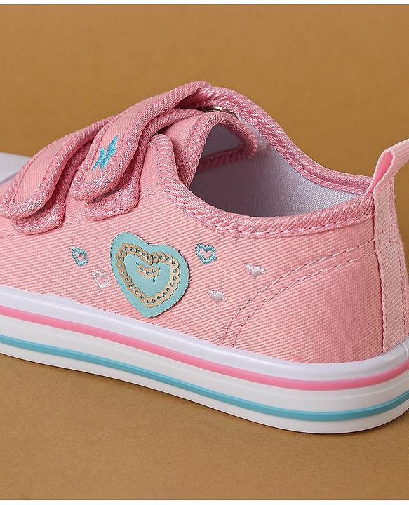 Cute Walk by Babyhug Casual Shoes With Velcro Closure Sequin Detailing - Pink