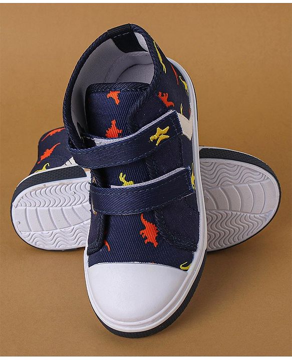 Cute Walk by Babyhug Casual Shoes With Velcro Closure Dino Print - Navy Blue