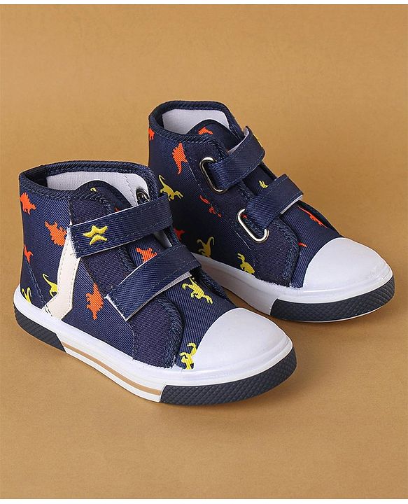 Cute Walk by Babyhug Casual Shoes With Velcro Closure Dino Print - Navy Blue