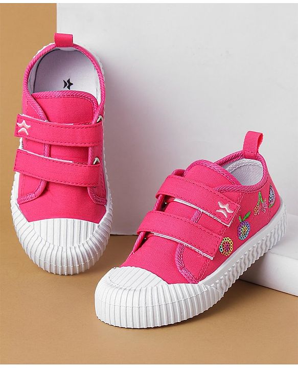 Cute Walk by Babyhug Casual Shoes with Velcro Closure & Sequin Detailing - Pink