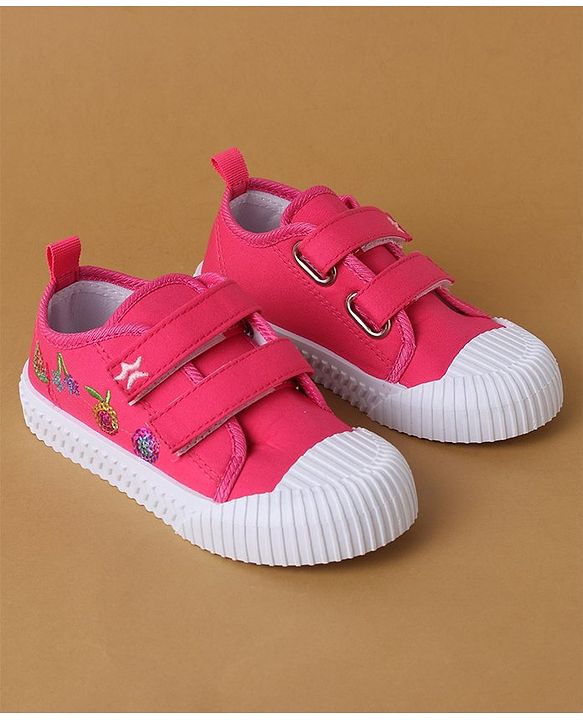 Cute Walk by Babyhug Casual Shoes with Velcro Closure & Sequin Detailing - Pink