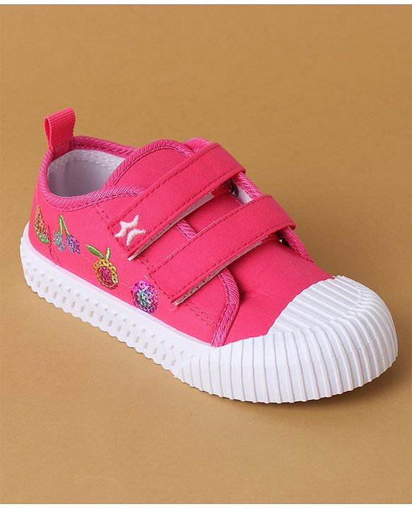 Cute Walk by Babyhug Casual Shoes with Velcro Closure & Sequin Detailing - Pink